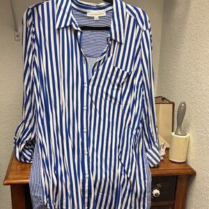 Jane and Delancey Blue and White Striped Blouse